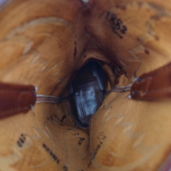 Lucchese 1883 Exotic Caiman Crocodile Inlay Cowboy Boots Mens 10D Brown Western - Picture 14 of 15